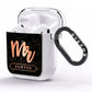 Personalised Rose Gold Mr Surname Marble AirPods Clear Case Side Image