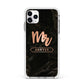 Personalised Rose Gold Mr Surname Marble Apple iPhone 11 Pro Max in Silver with White Impact Case