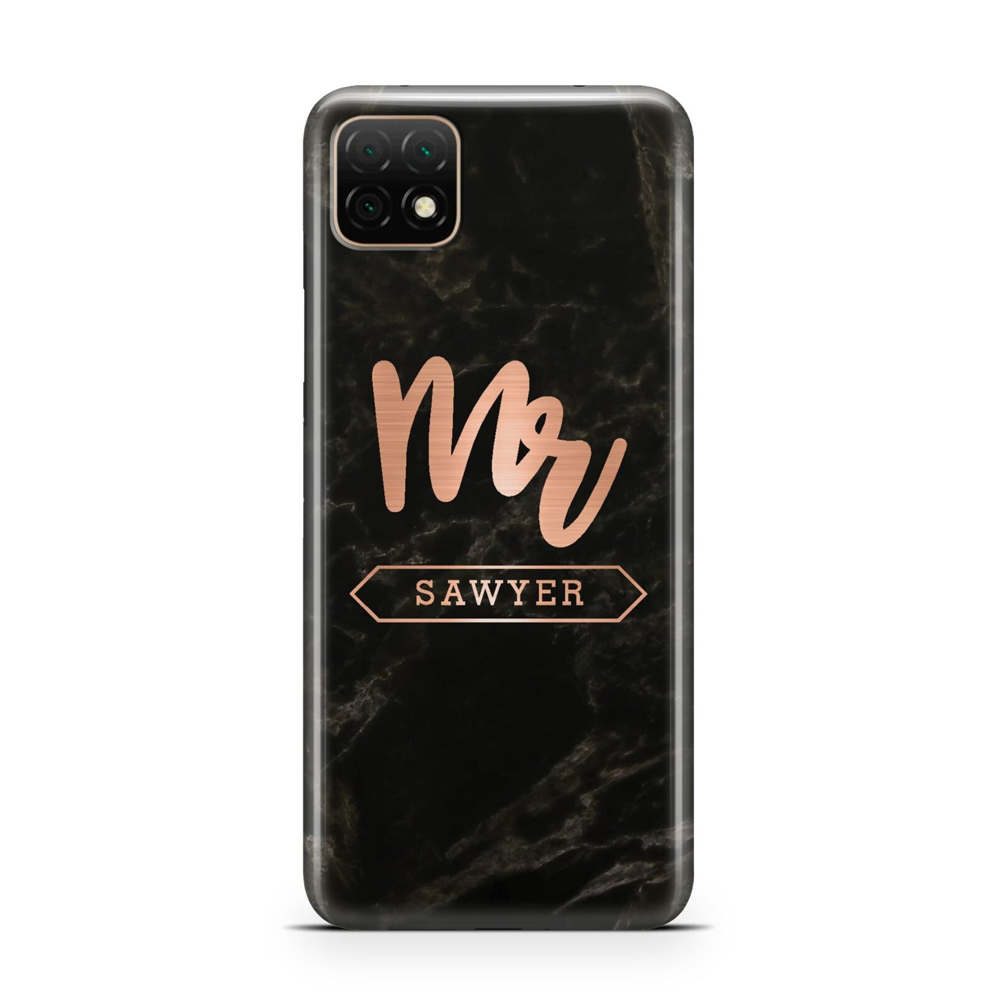 Personalised Rose Gold Mr Surname Marble Huawei Enjoy 20 Phone Case
