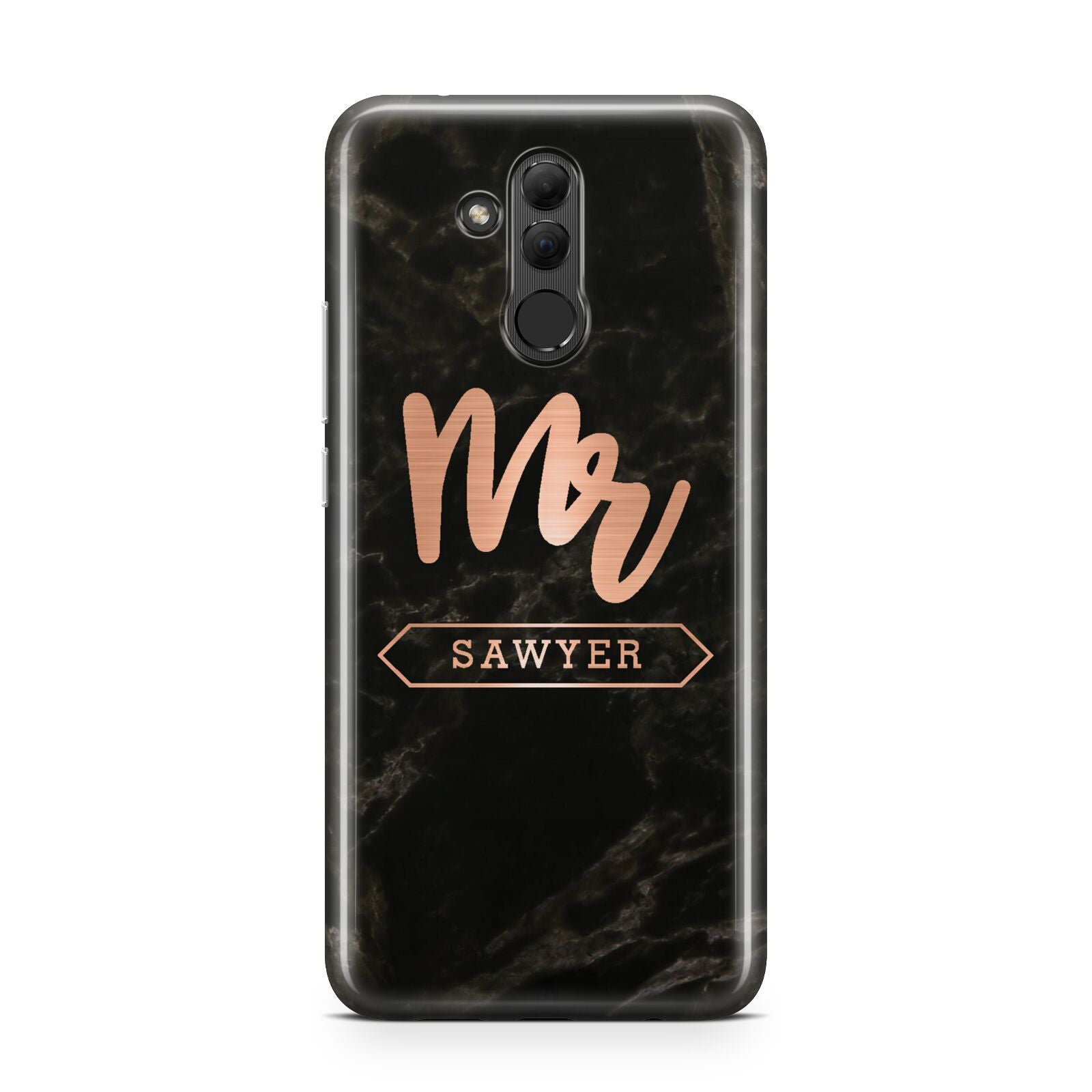 Personalised Rose Gold Mr Surname Marble Huawei Mate 20 Lite