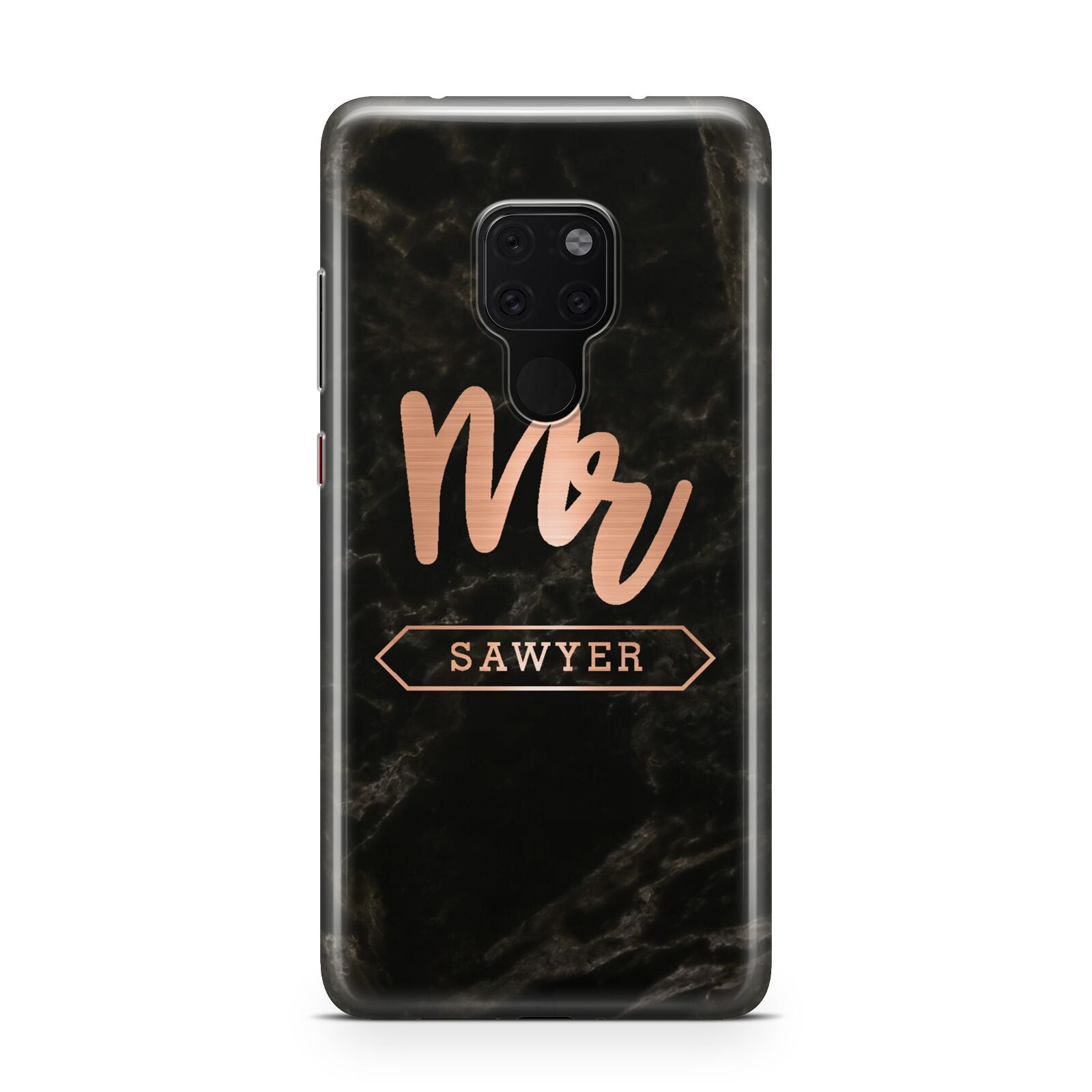 Personalised Rose Gold Mr Surname Marble Huawei Mate 20 Phone Case