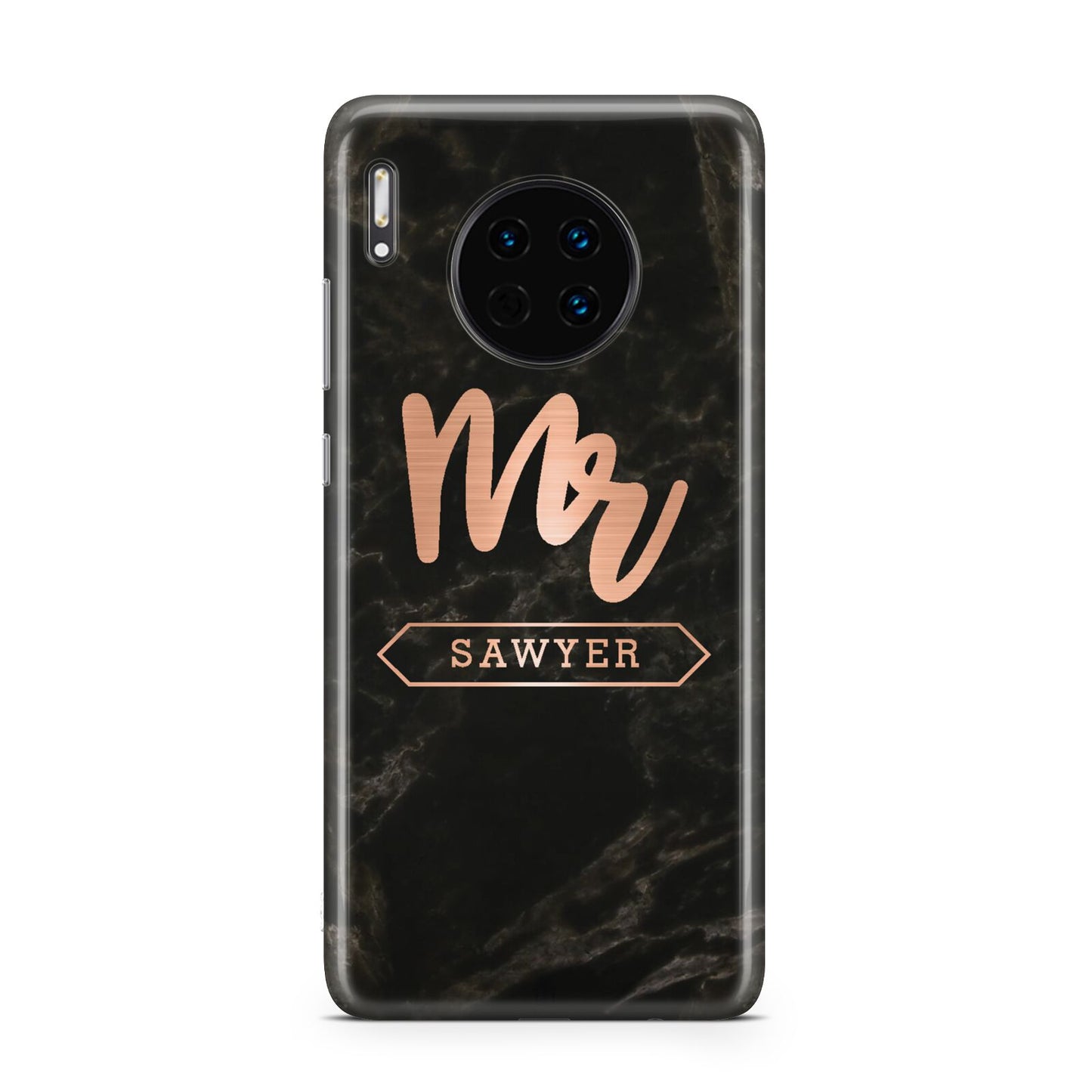 Personalised Rose Gold Mr Surname Marble Huawei Mate 30