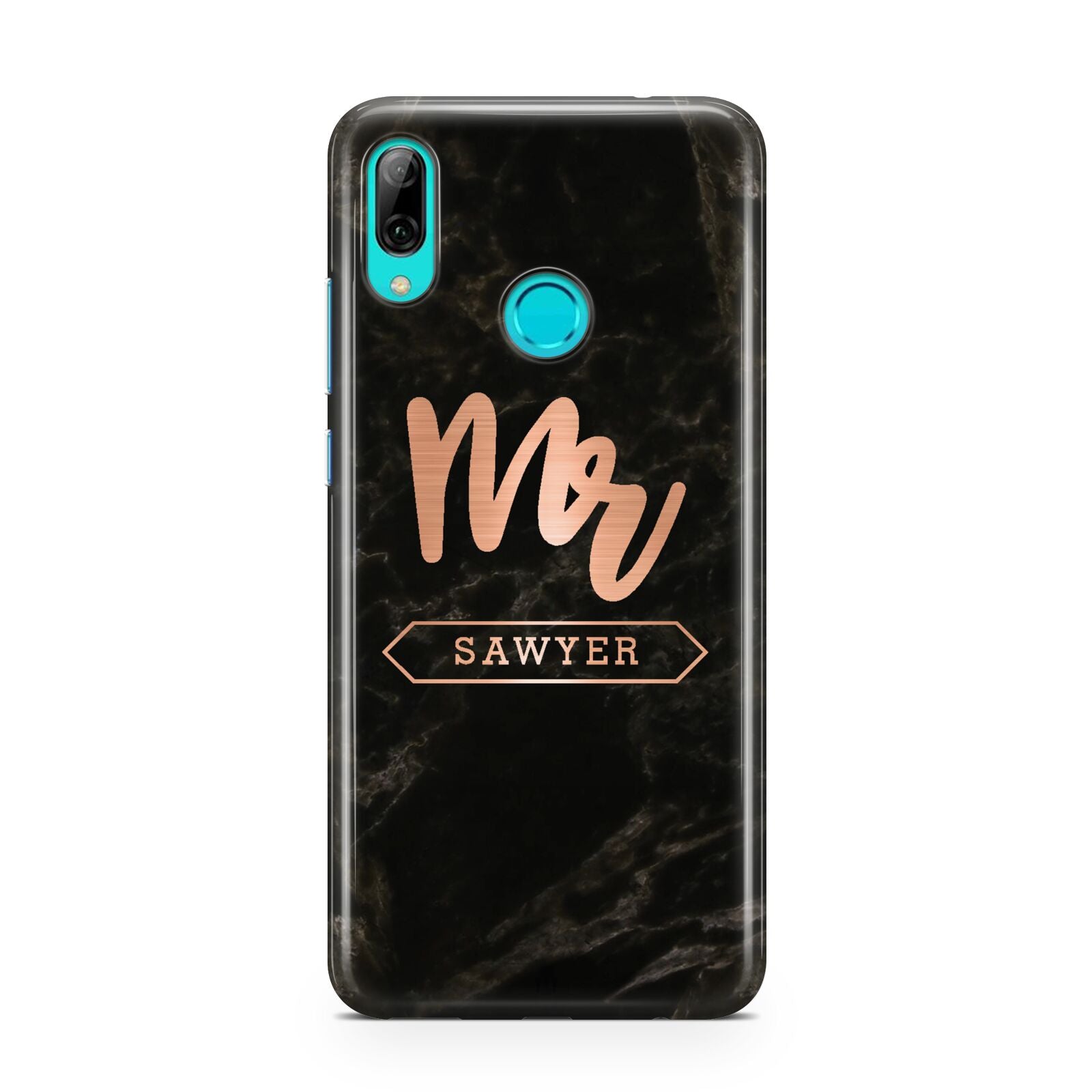 Personalised Rose Gold Mr Surname Marble Huawei P Smart 2019 Case