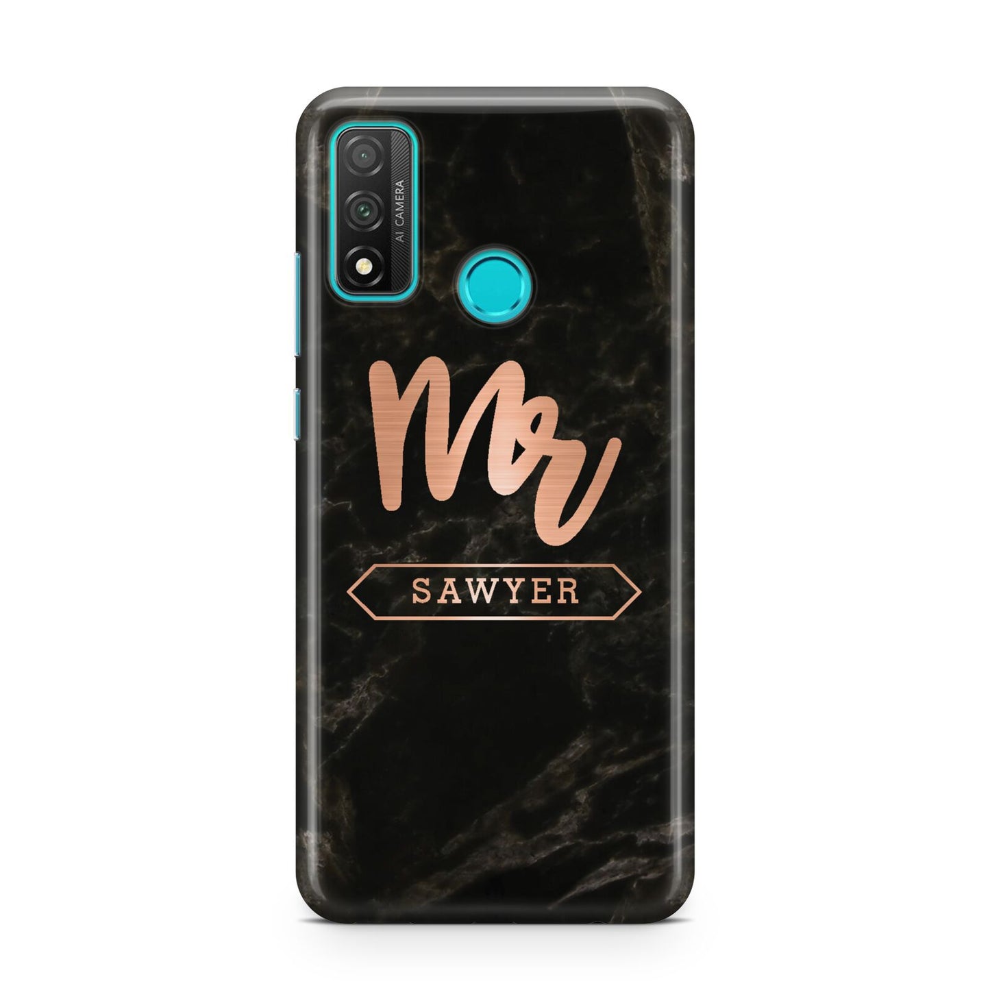 Personalised Rose Gold Mr Surname Marble Huawei P Smart 2020
