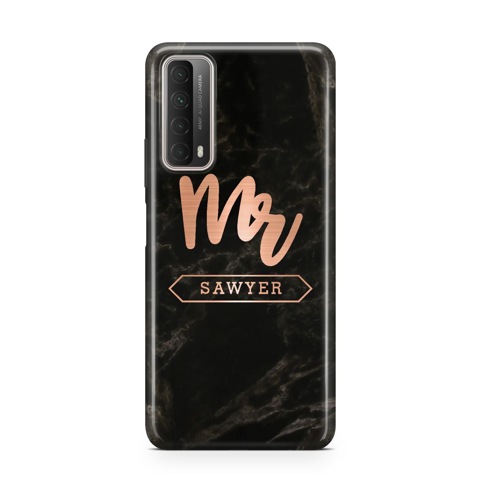 Personalised Rose Gold Mr Surname Marble Huawei P Smart 2021