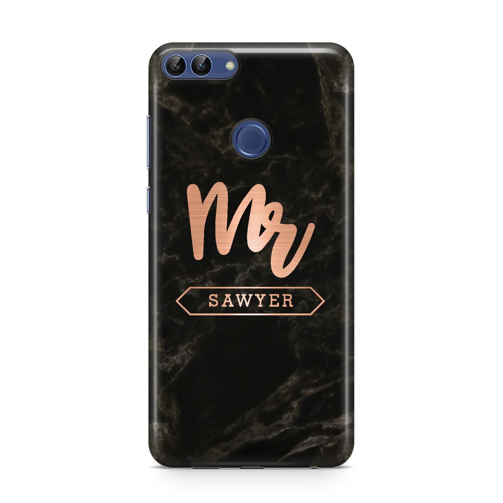 Personalised Rose Gold Mr Surname Marble Huawei P Smart Case