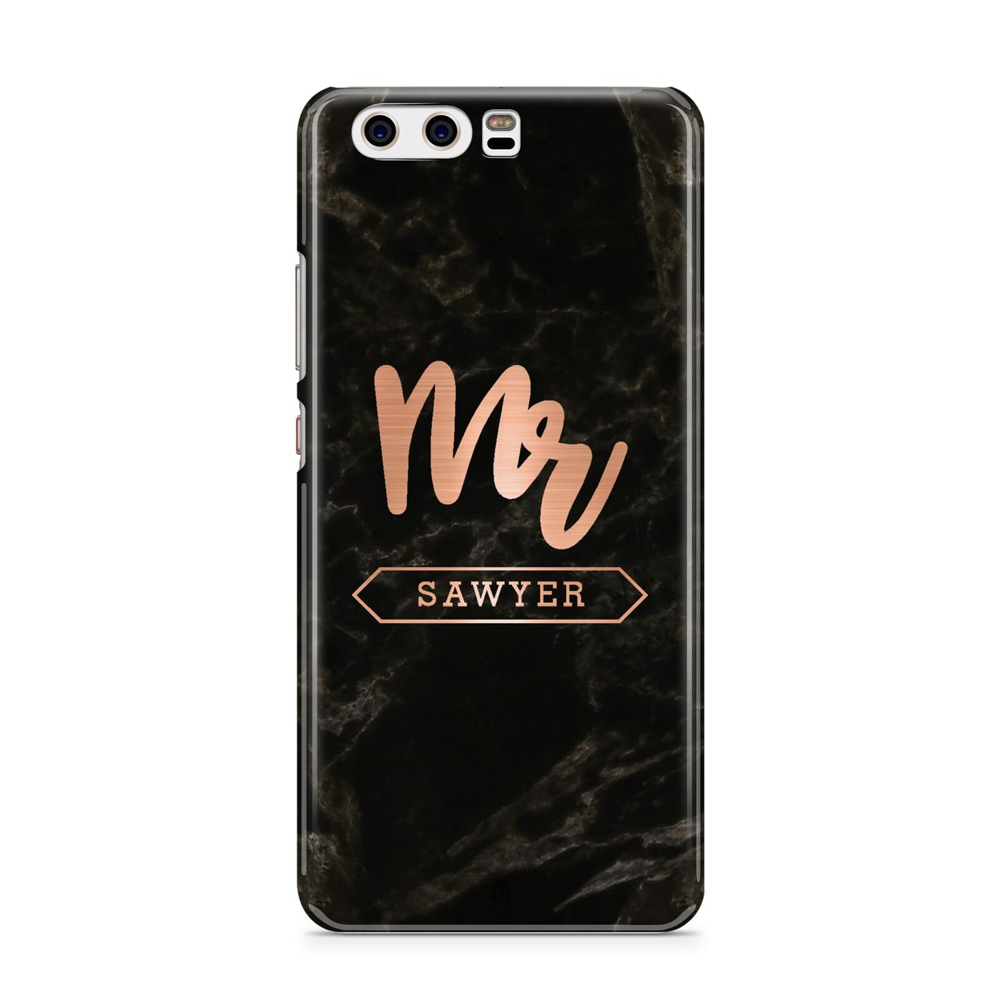 Personalised Rose Gold Mr Surname Marble Huawei P10 Phone Case