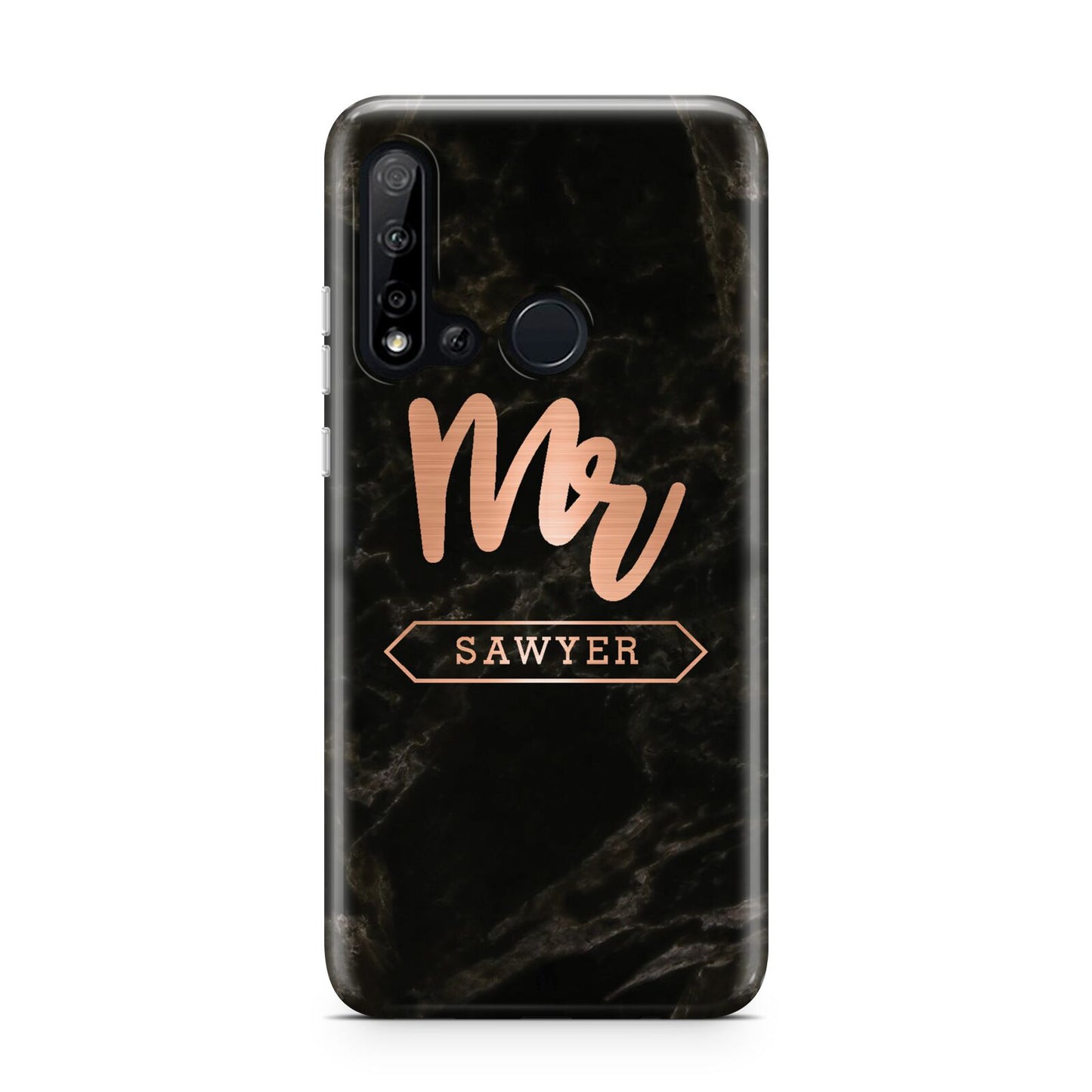 Personalised Rose Gold Mr Surname Marble Huawei P20 Lite 5G Phone Case