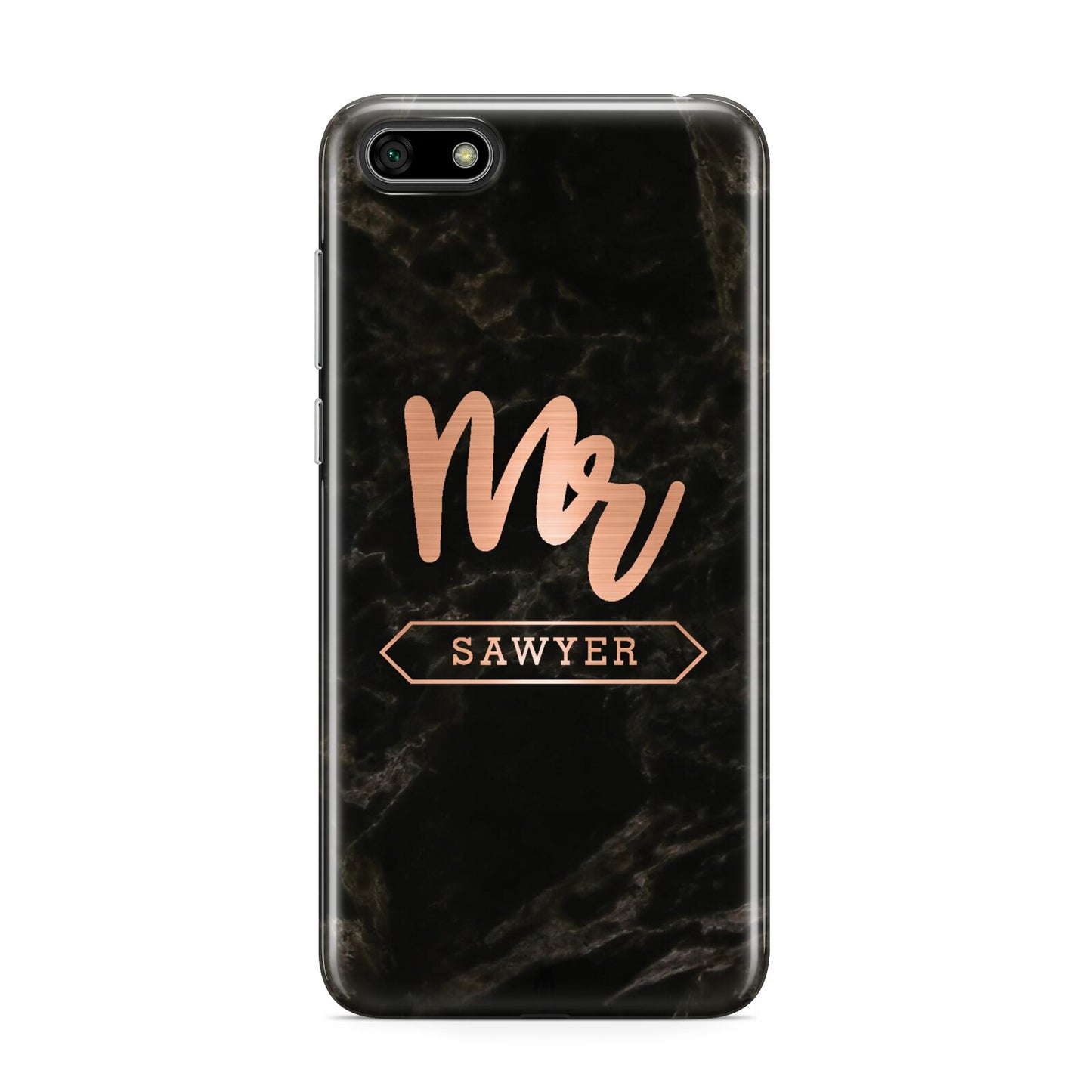 Personalised Rose Gold Mr Surname Marble Huawei Y5 Prime 2018 Phone Case