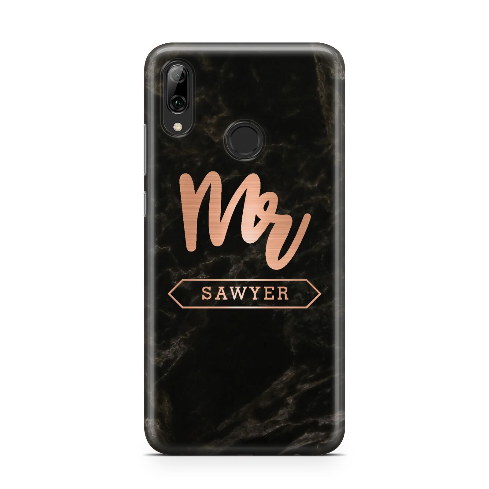 Personalised Rose Gold Mr Surname Marble Huawei Y7 2019