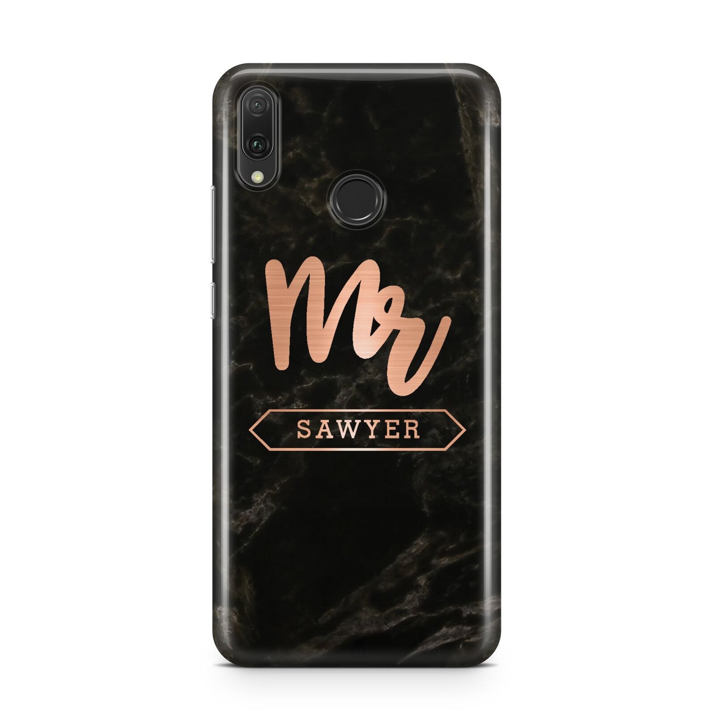 Personalised Rose Gold Mr Surname Marble Huawei Y9 2019