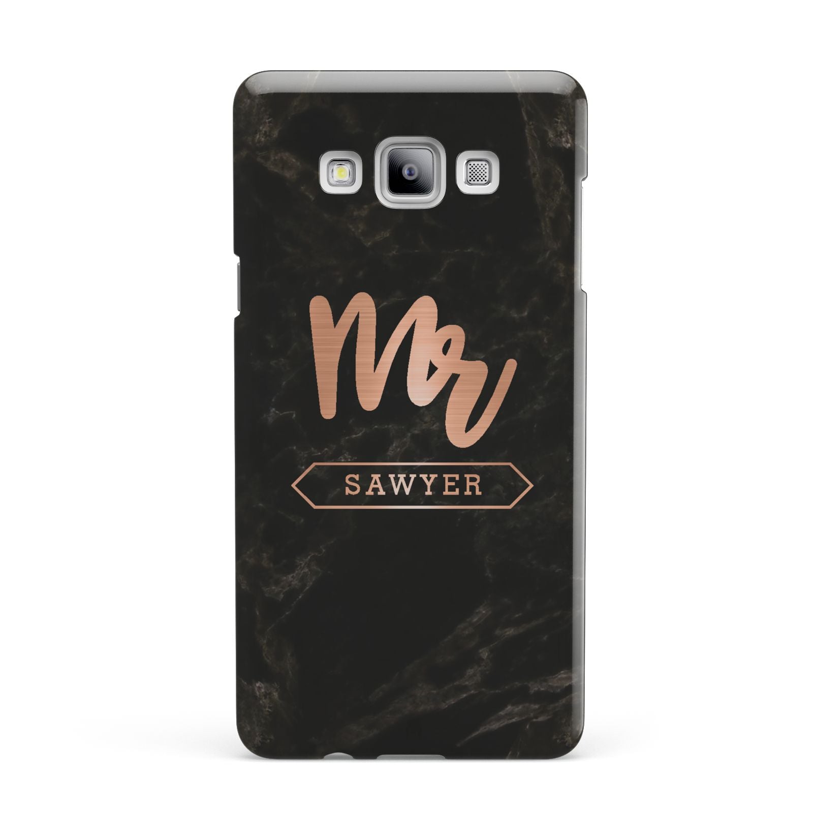 Personalised Rose Gold Mr Surname Marble Samsung Galaxy A7 2015 Case