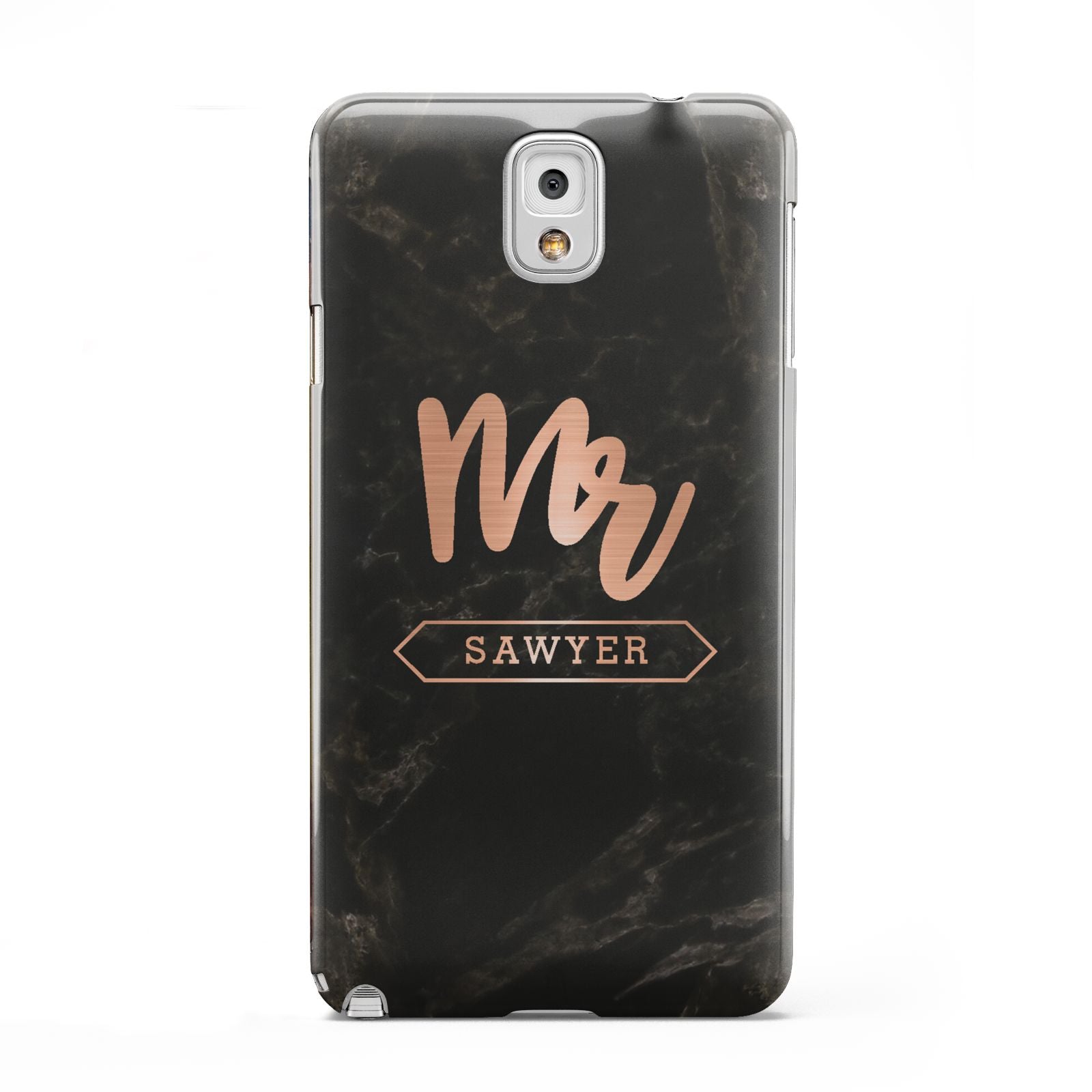 Personalised Rose Gold Mr Surname Marble Samsung Galaxy Note 3 Case