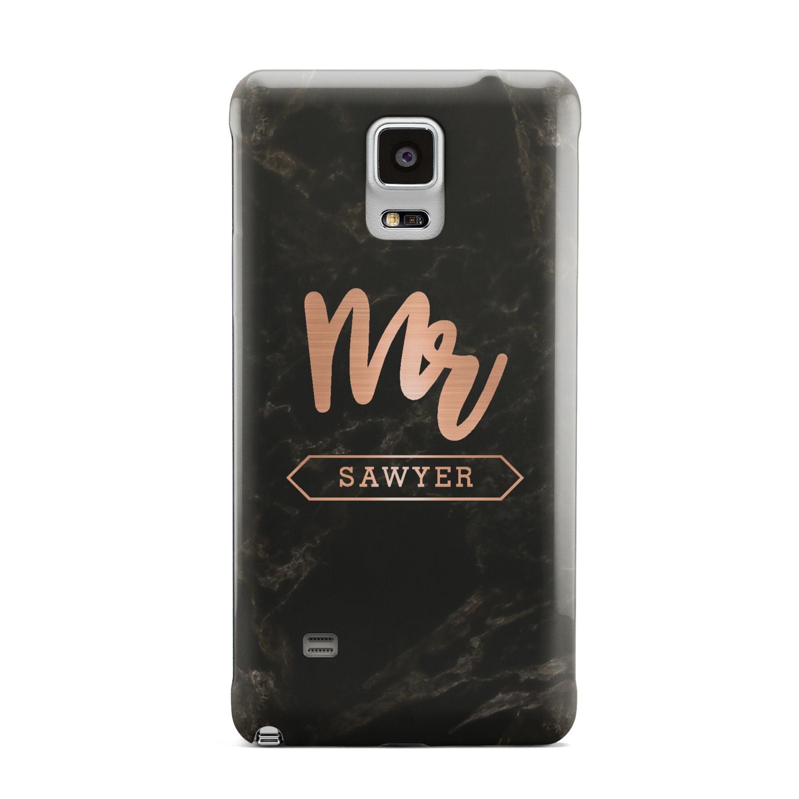 Personalised Rose Gold Mr Surname Marble Samsung Galaxy Note 4 Case