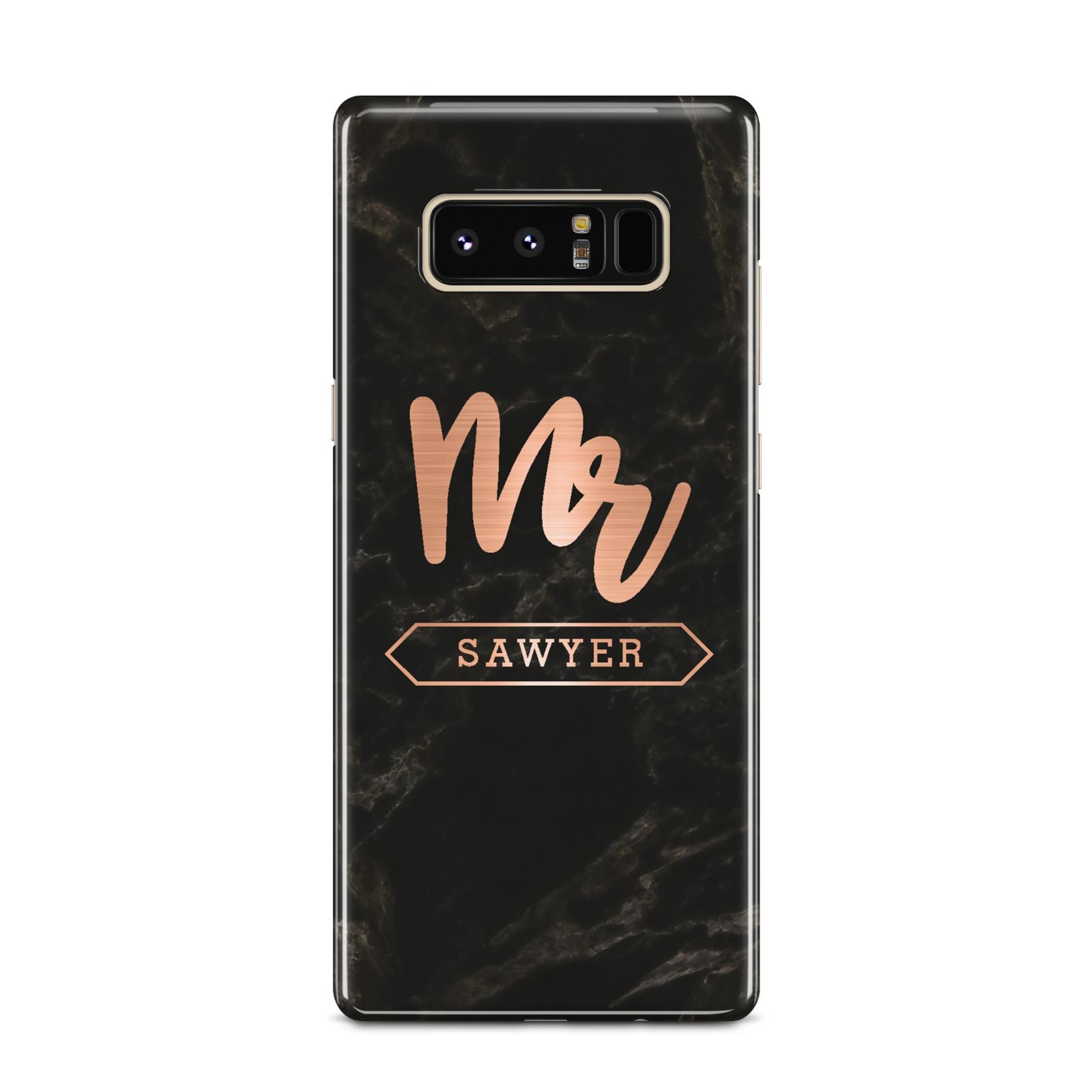 Personalised Rose Gold Mr Surname Marble Samsung Galaxy Note 8 Case