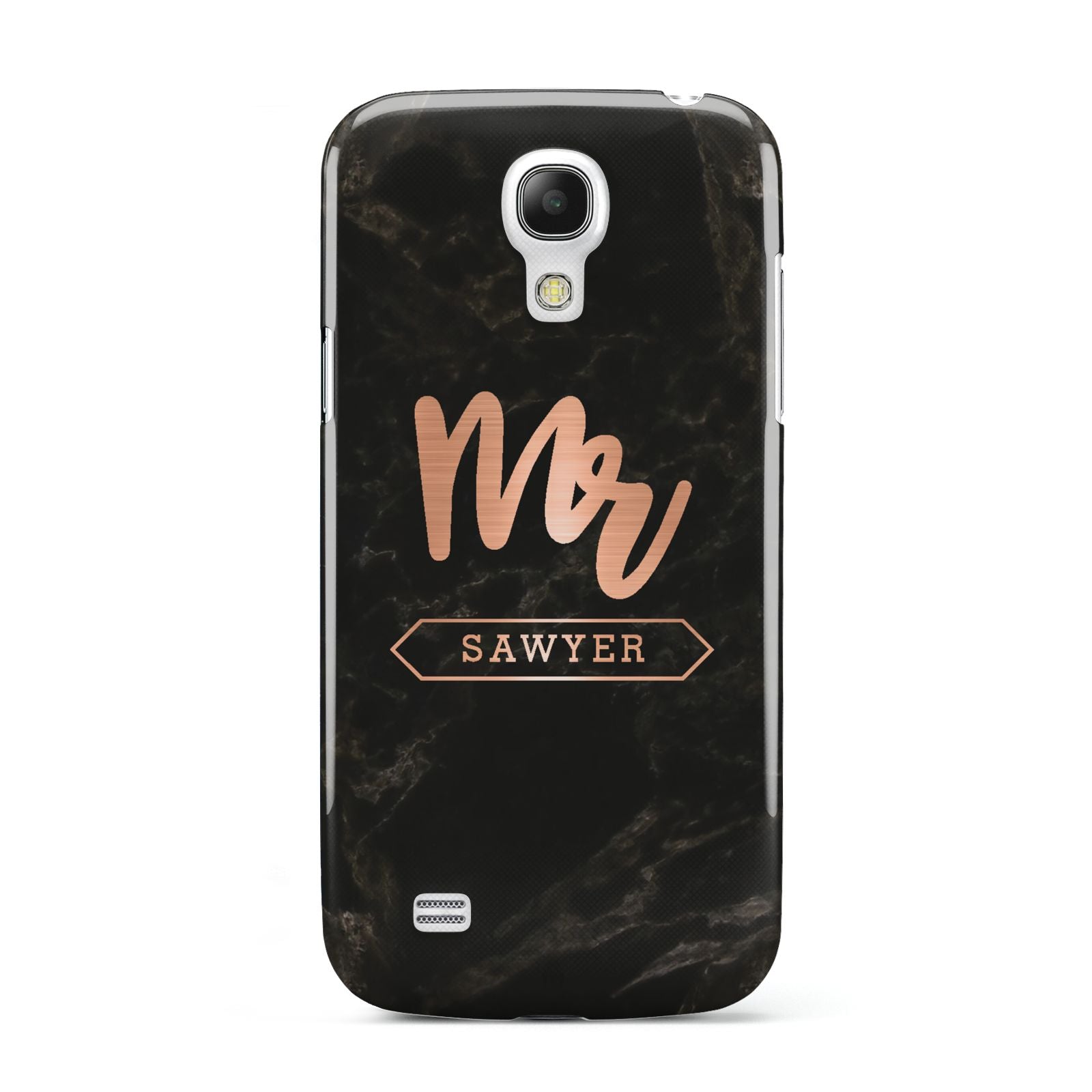 Personalised Rose Gold Mr Surname Marble Samsung Galaxy S4 Mini Case