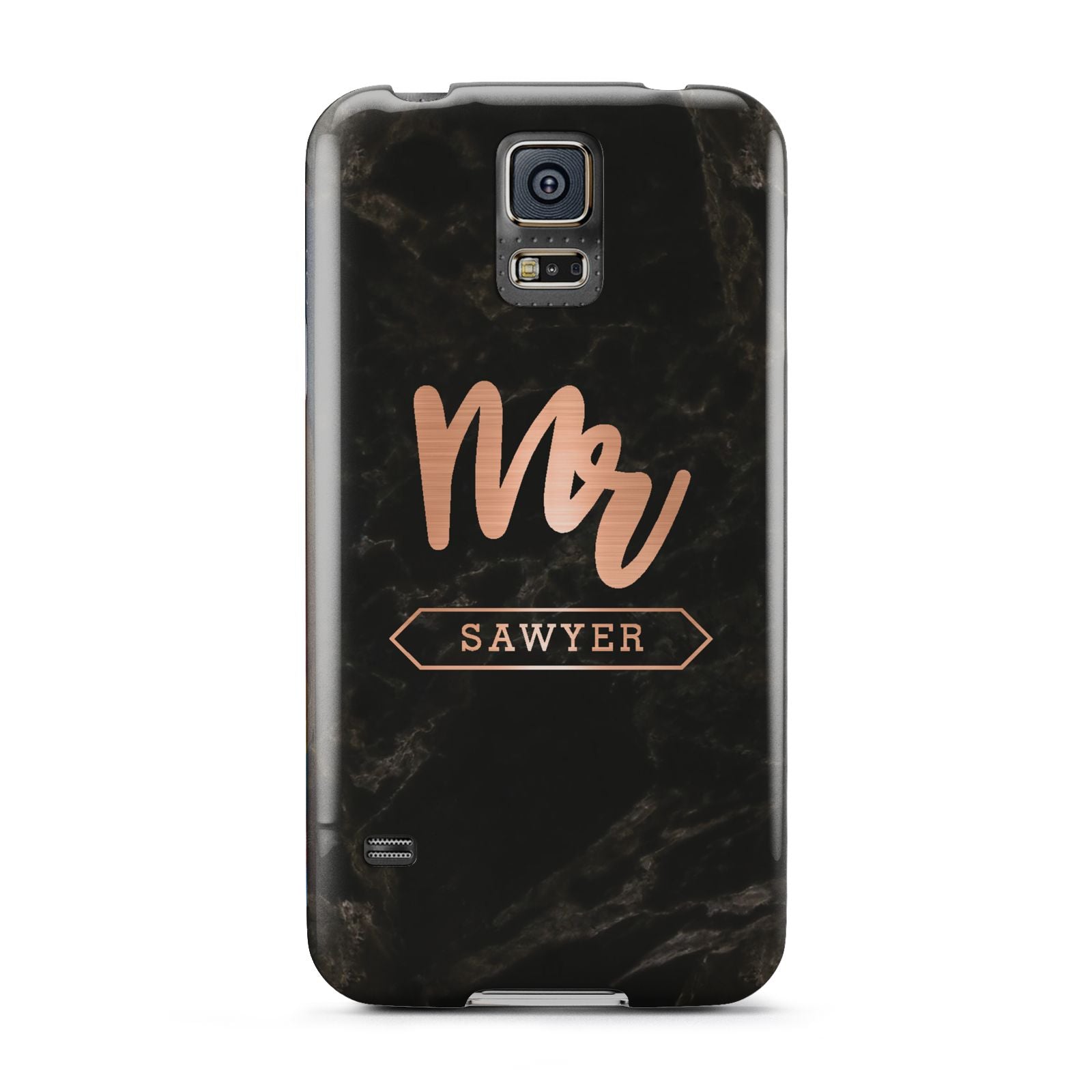 Personalised Rose Gold Mr Surname Marble Samsung Galaxy S5 Case