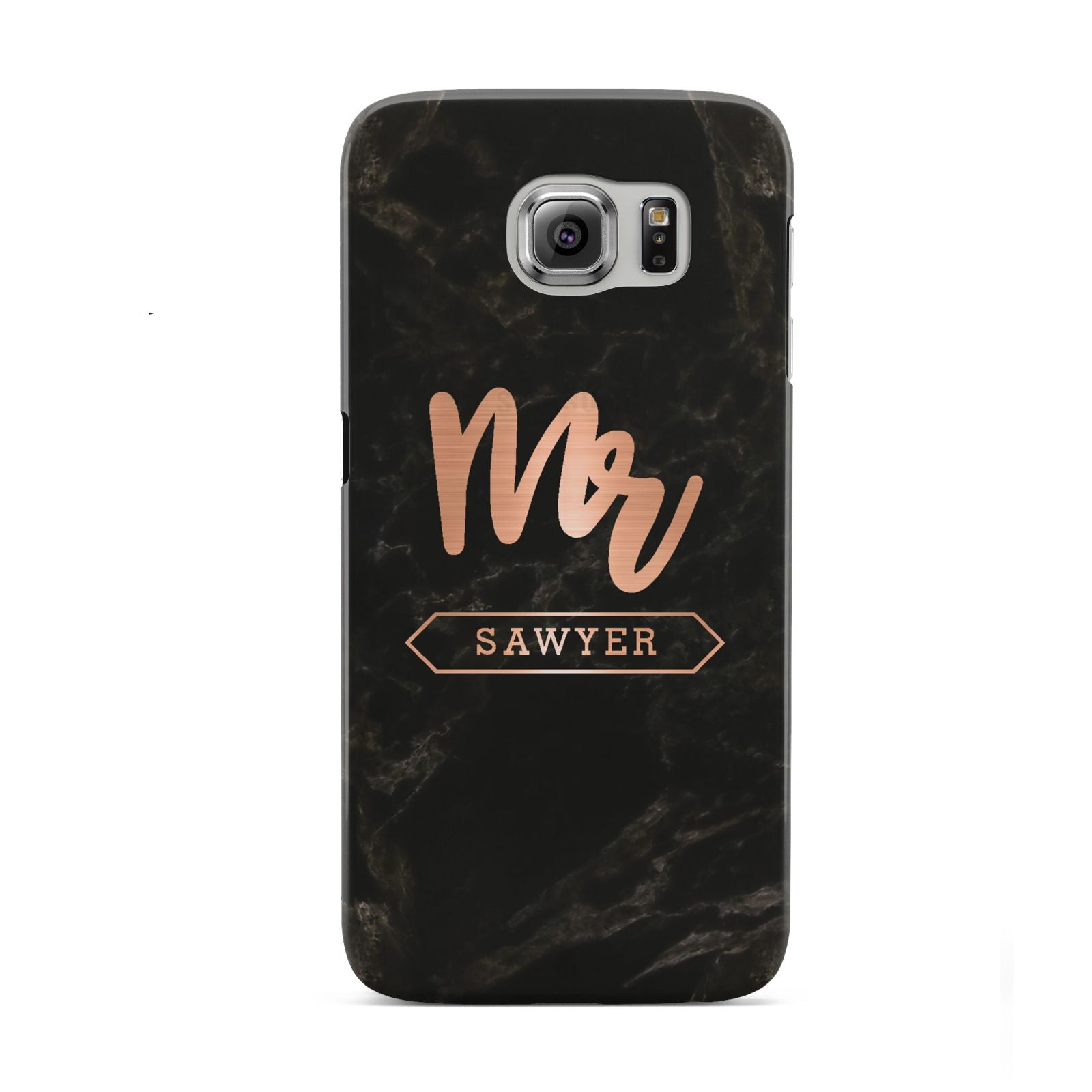 Personalised Rose Gold Mr Surname Marble Samsung Galaxy S6 Case
