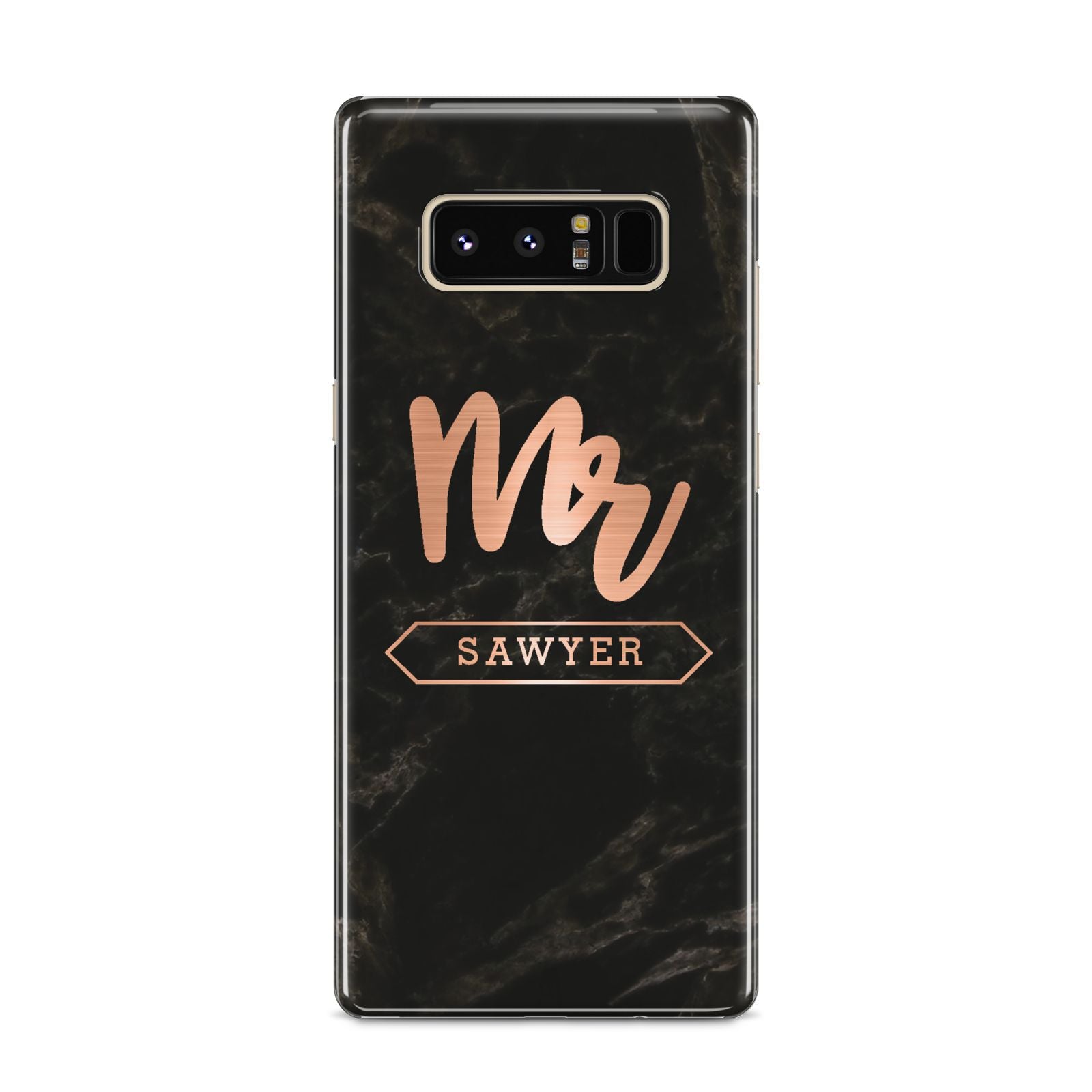 Personalised Rose Gold Mr Surname Marble Samsung Galaxy S8 Case