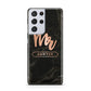 Personalised Rose Gold Mr Surname Marble Samsung S21 Ultra Case