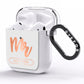 Personalised Rose Gold Mr Surname On Grey AirPods Clear Case Side Image