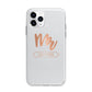 Personalised Rose Gold Mr Surname On Grey Apple iPhone 11 Pro Max in Silver with Bumper Case