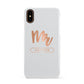 Personalised Rose Gold Mr Surname On Grey Apple iPhone XS 3D Snap Case