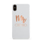 Personalised Rose Gold Mr Surname On Grey Apple iPhone Xs Max 3D Snap Case