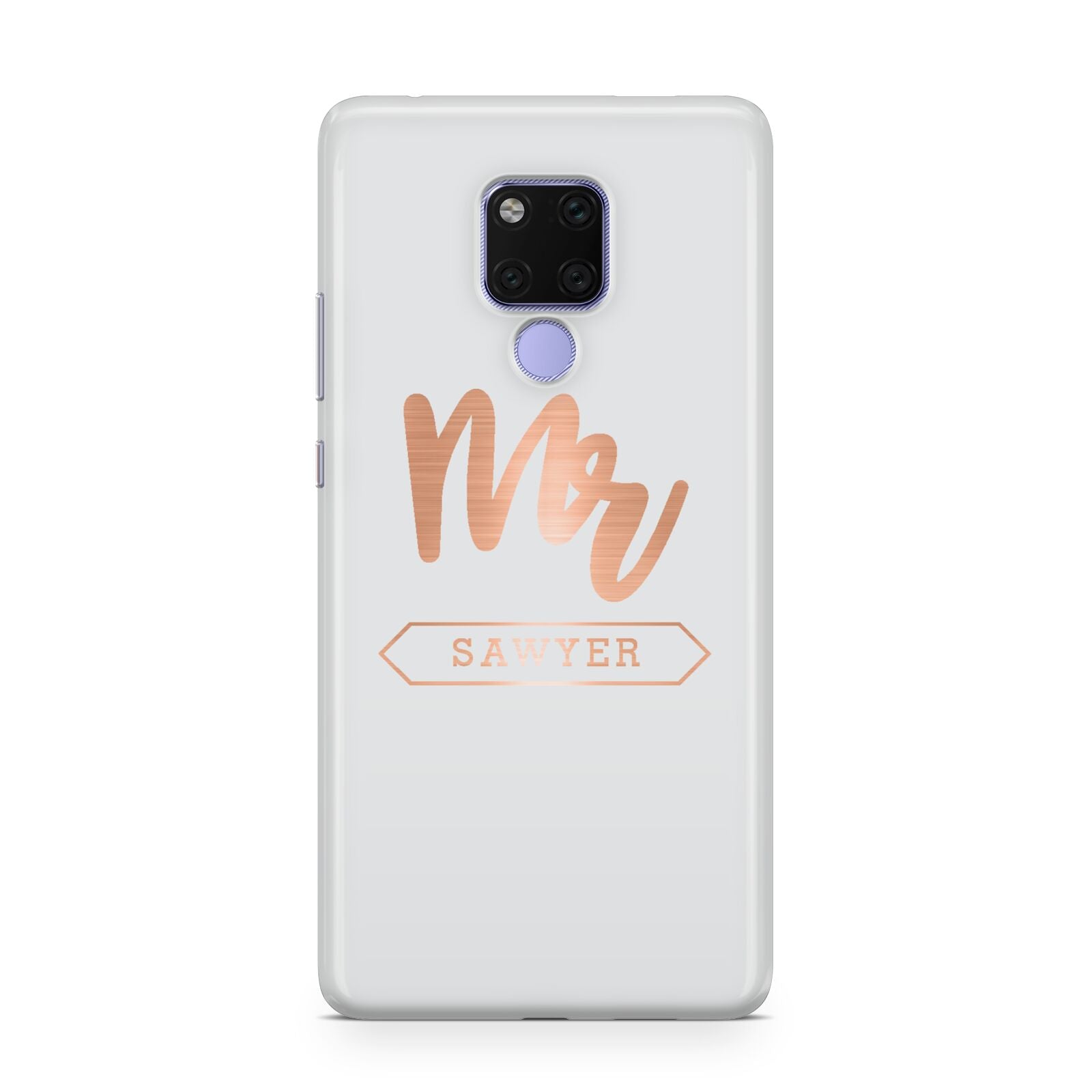 Personalised Rose Gold Mr Surname On Grey Huawei Mate 20X Phone Case