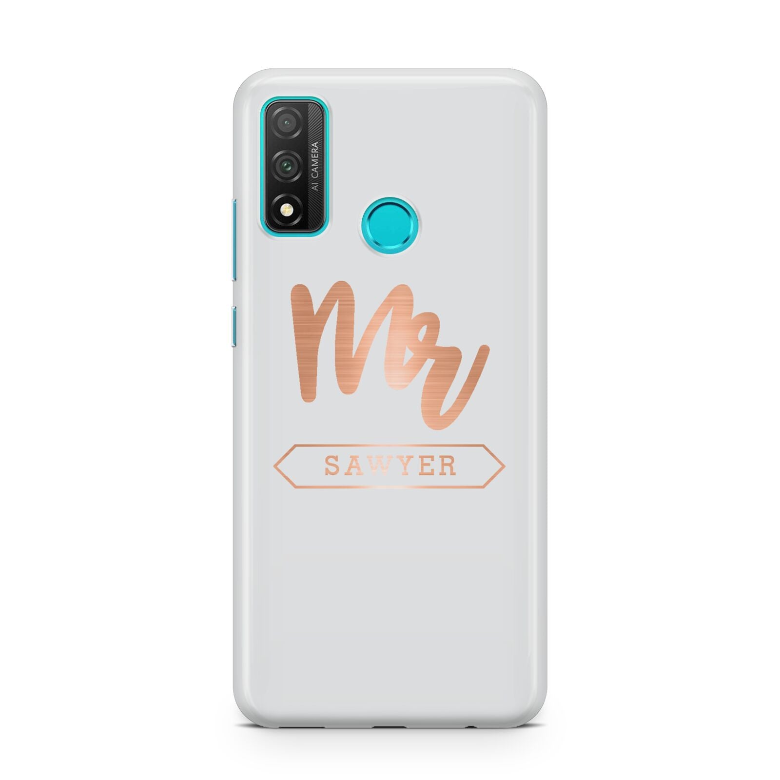 Personalised Rose Gold Mr Surname On Grey Huawei P Smart 2020