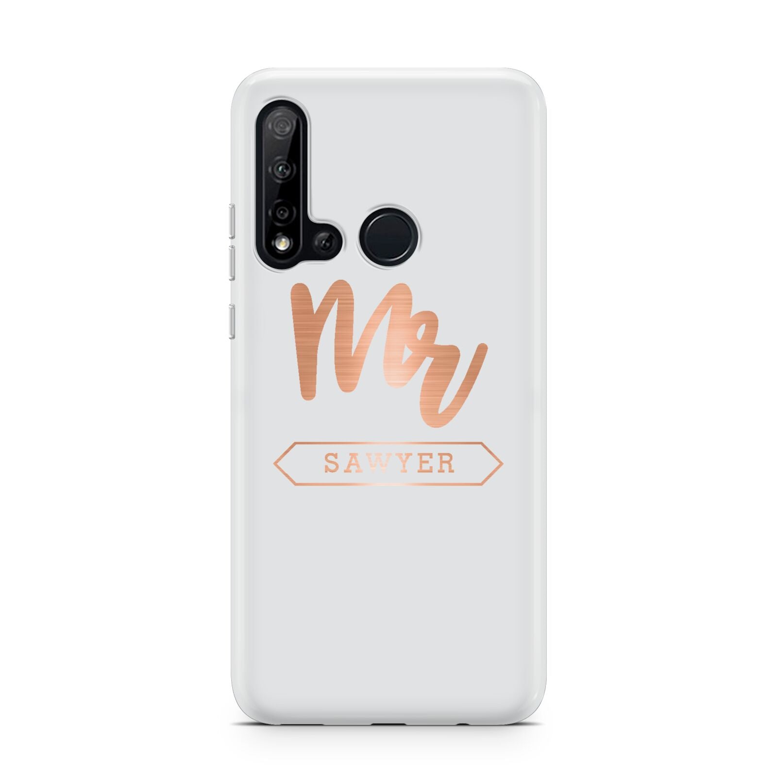 Personalised Rose Gold Mr Surname On Grey Huawei P20 Lite 5G Phone Case