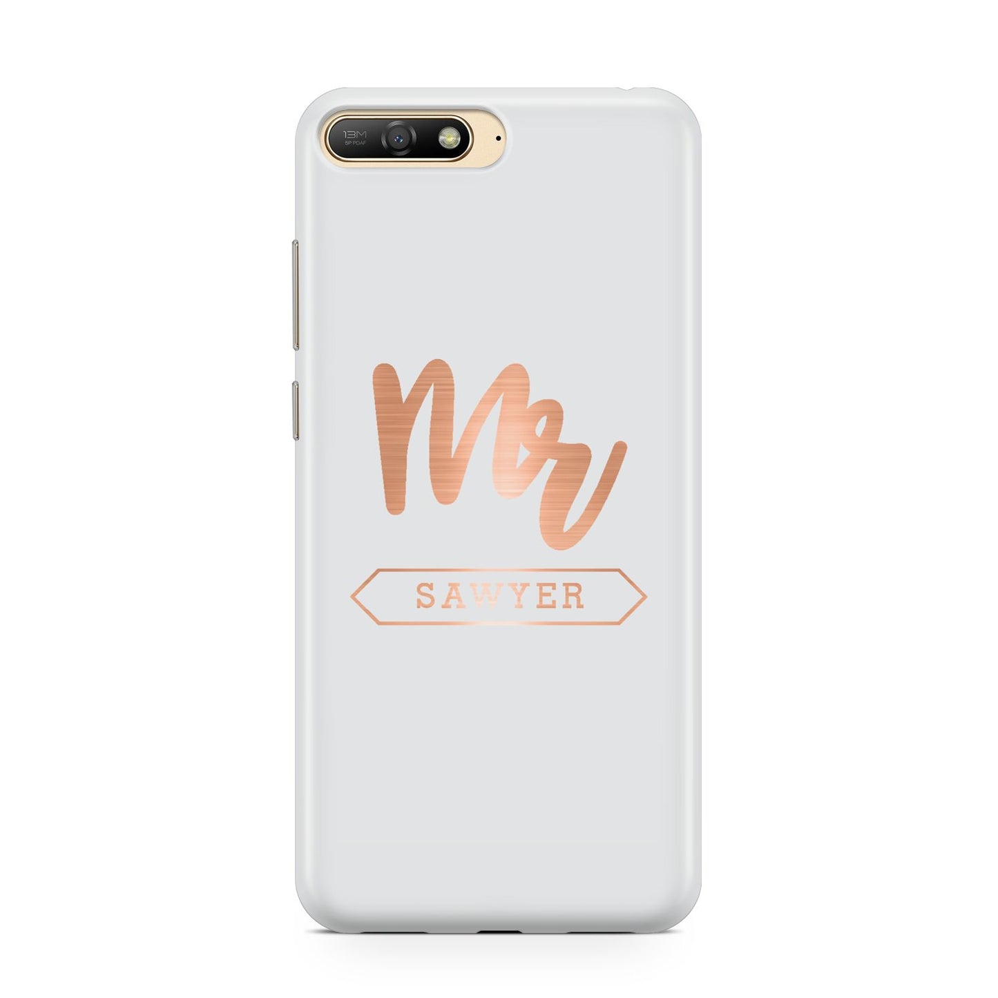 Personalised Rose Gold Mr Surname On Grey Huawei Y6 2018