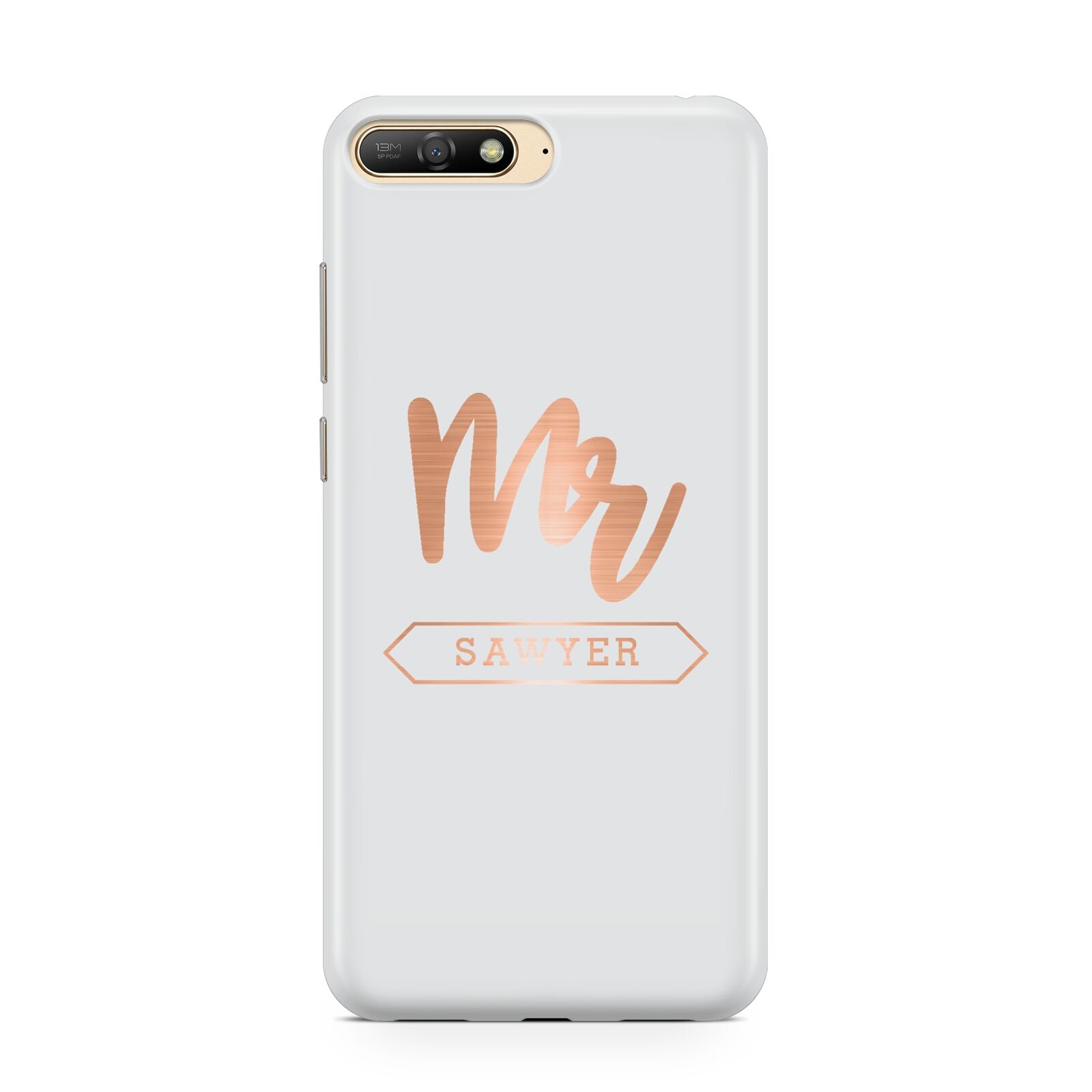 Personalised Rose Gold Mr Surname On Grey Huawei Y6 2018