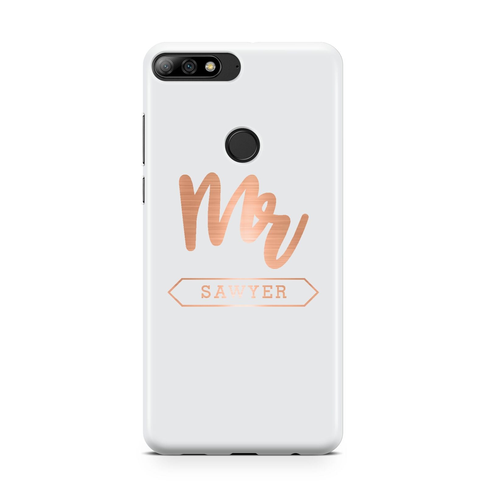 Personalised Rose Gold Mr Surname On Grey Huawei Y7 2018