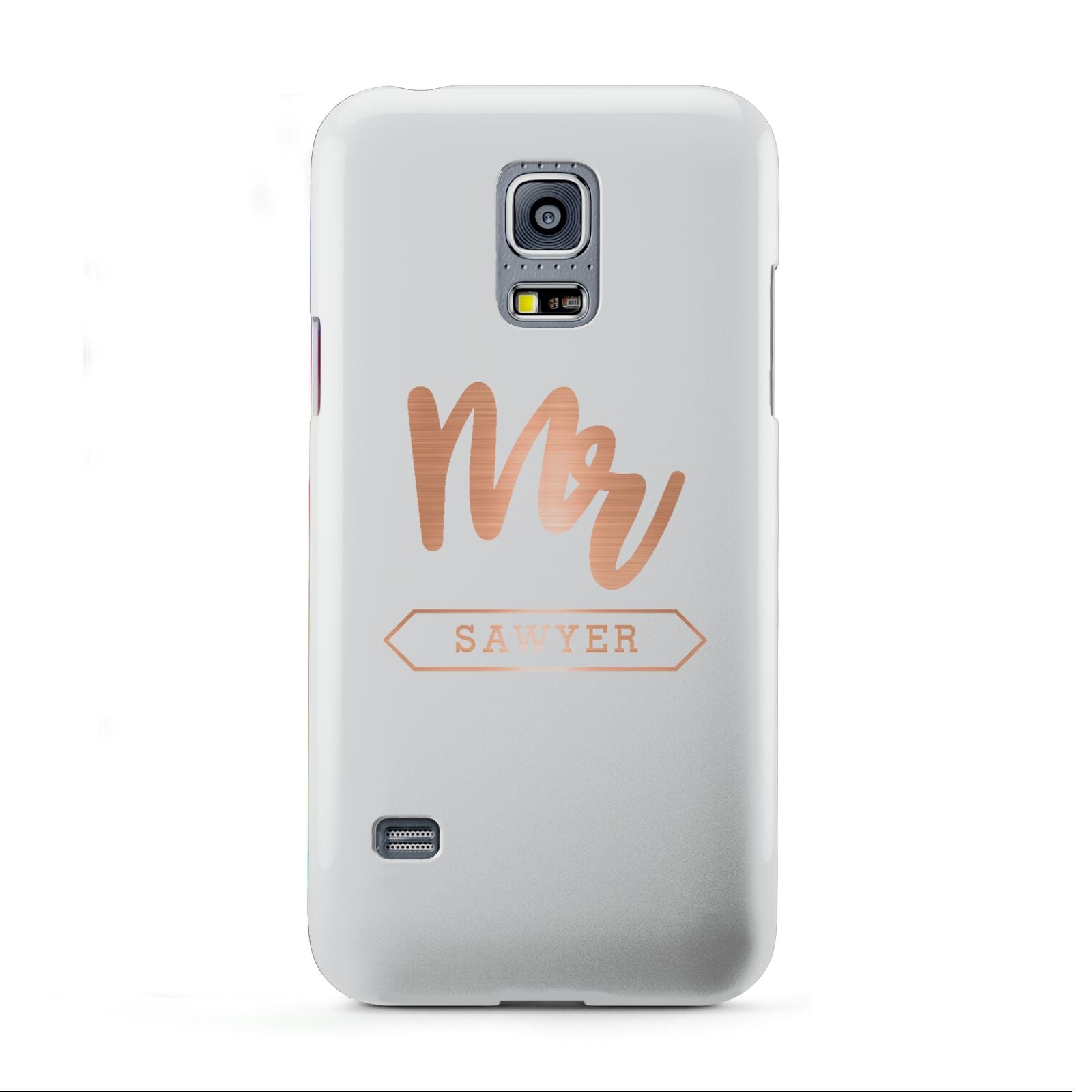 Personalised Rose Gold Mr Surname On Grey Samsung Galaxy S5 Mini Case