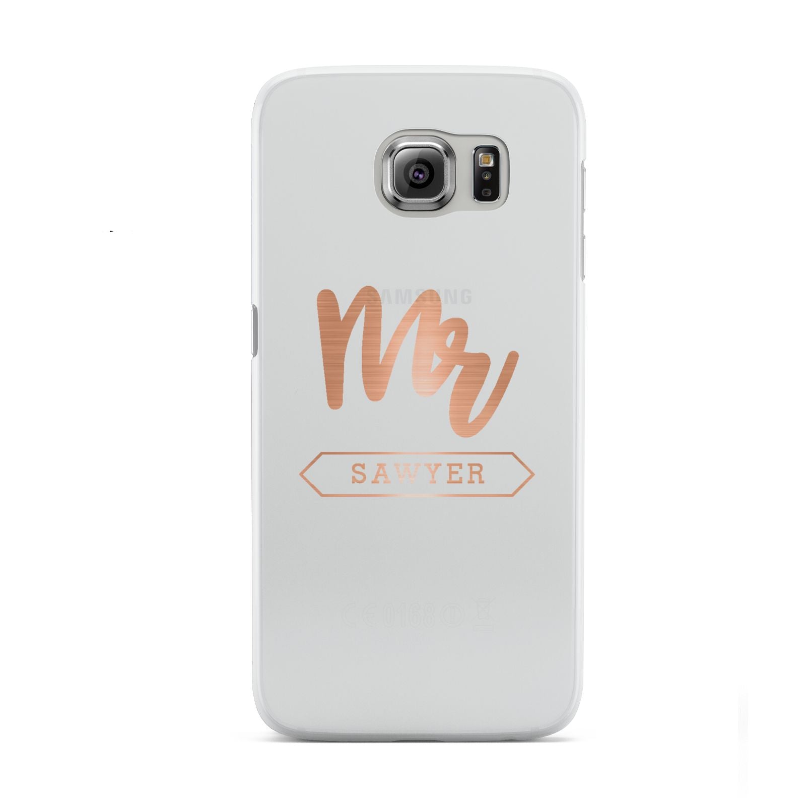 Personalised Rose Gold Mr Surname On Grey Samsung Galaxy S6 Case