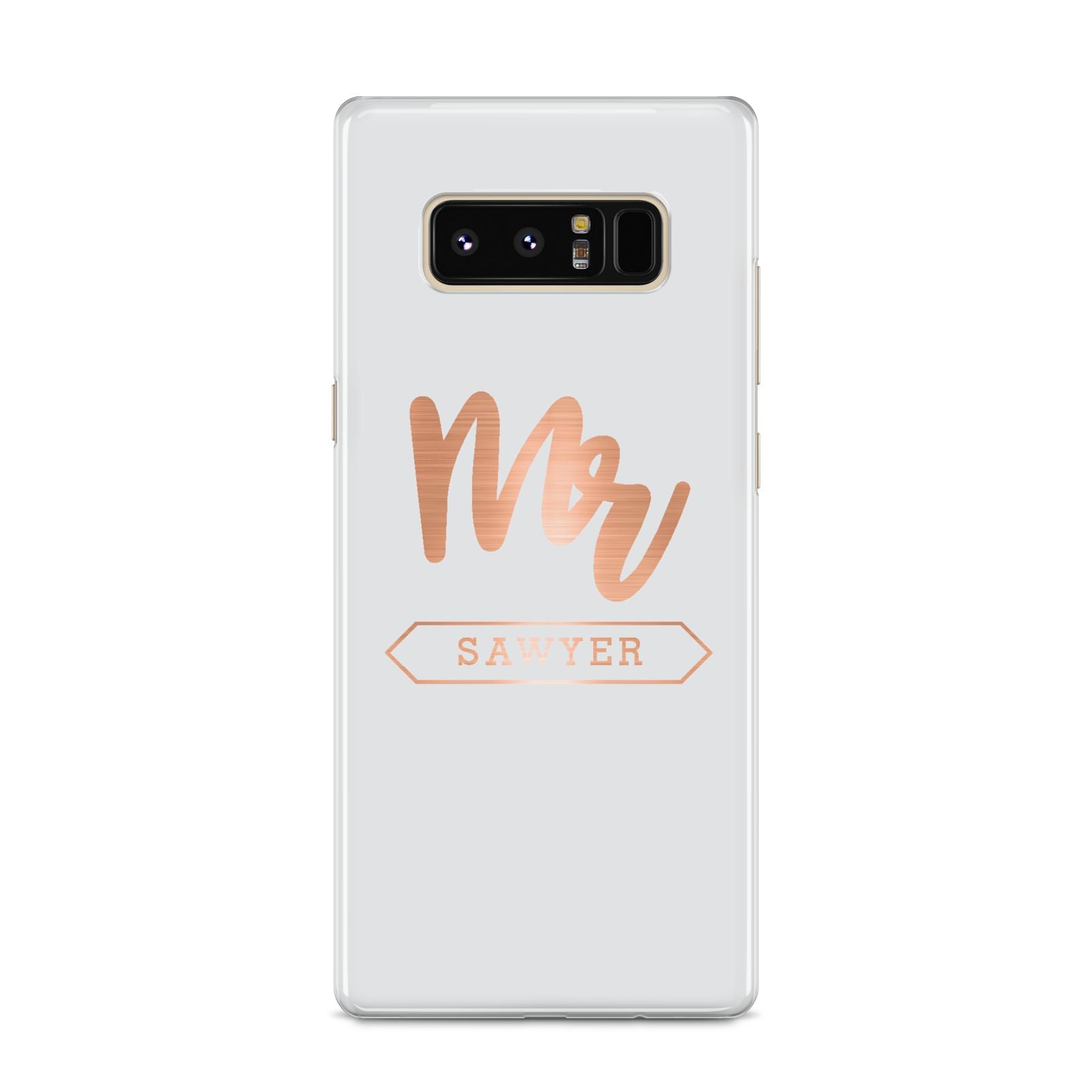 Personalised Rose Gold Mr Surname On Grey Samsung Galaxy S8 Case