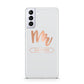 Personalised Rose Gold Mr Surname On Grey Samsung S21 Plus Phone Case