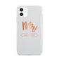 Personalised Rose Gold Mr Surname On Grey iPhone 11 3D Tough Case