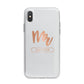 Personalised Rose Gold Mr Surname On Grey iPhone X Bumper Case on Silver iPhone Alternative Image 1