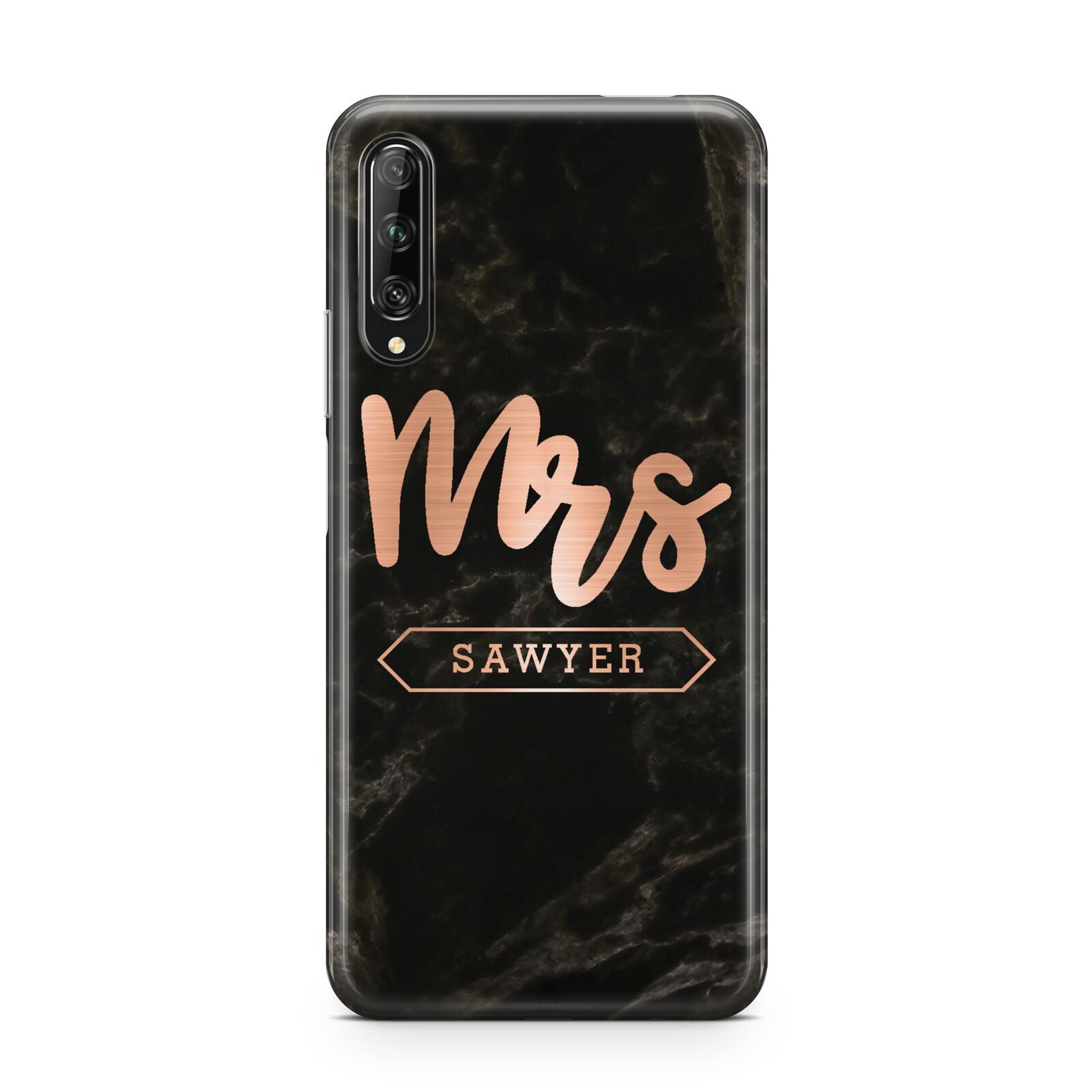 Personalised Rose Gold Mrs Surname Marble Huawei P Smart Pro 2019