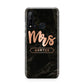 Personalised Rose Gold Mrs Surname Marble Huawei P20 Lite 5G Phone Case