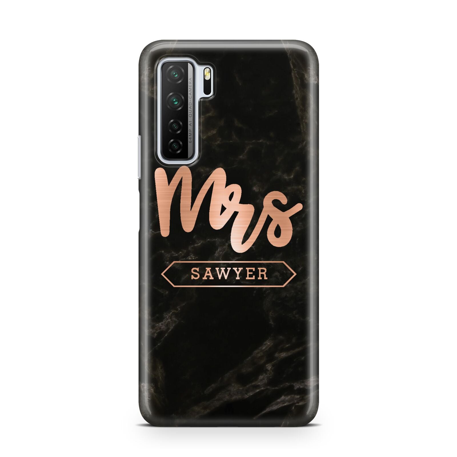 Personalised Rose Gold Mrs Surname Marble Huawei P40 Lite 5G Phone Case