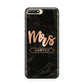 Personalised Rose Gold Mrs Surname Marble Huawei Y6 2018