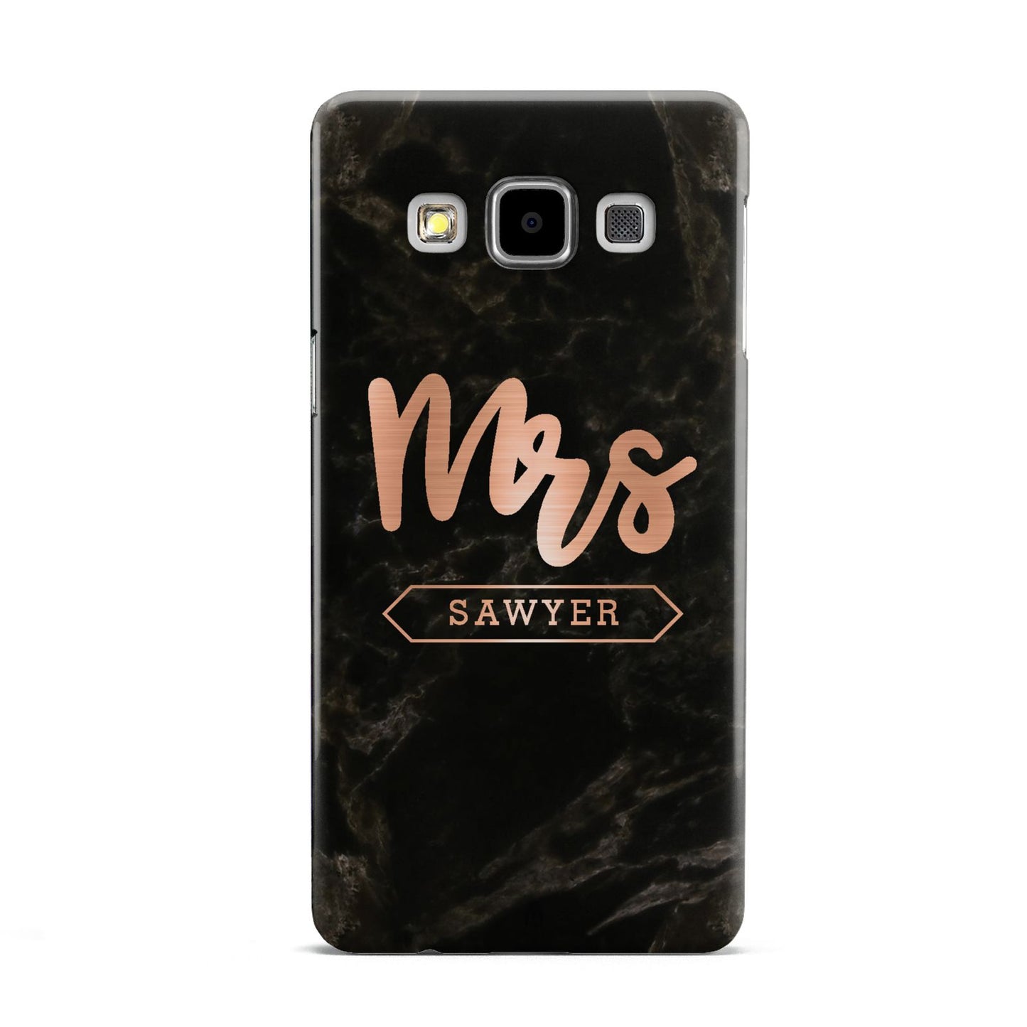 Personalised Rose Gold Mrs Surname Marble Samsung Galaxy A5 Case