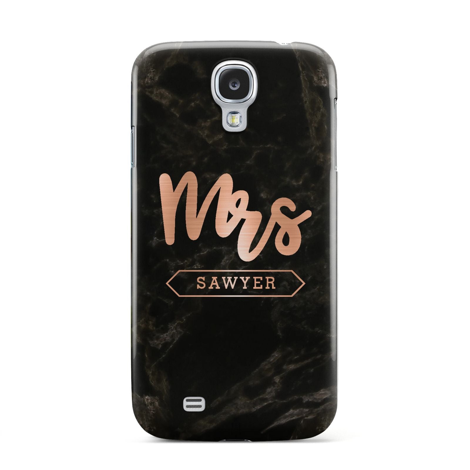 Personalised Rose Gold Mrs Surname Marble Samsung Galaxy S4 Case