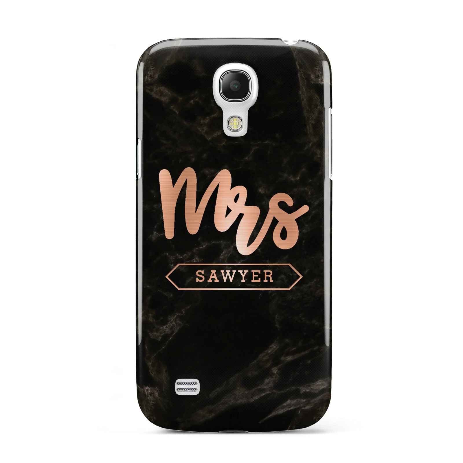Personalised Rose Gold Mrs Surname Marble Samsung Galaxy S4 Mini Case