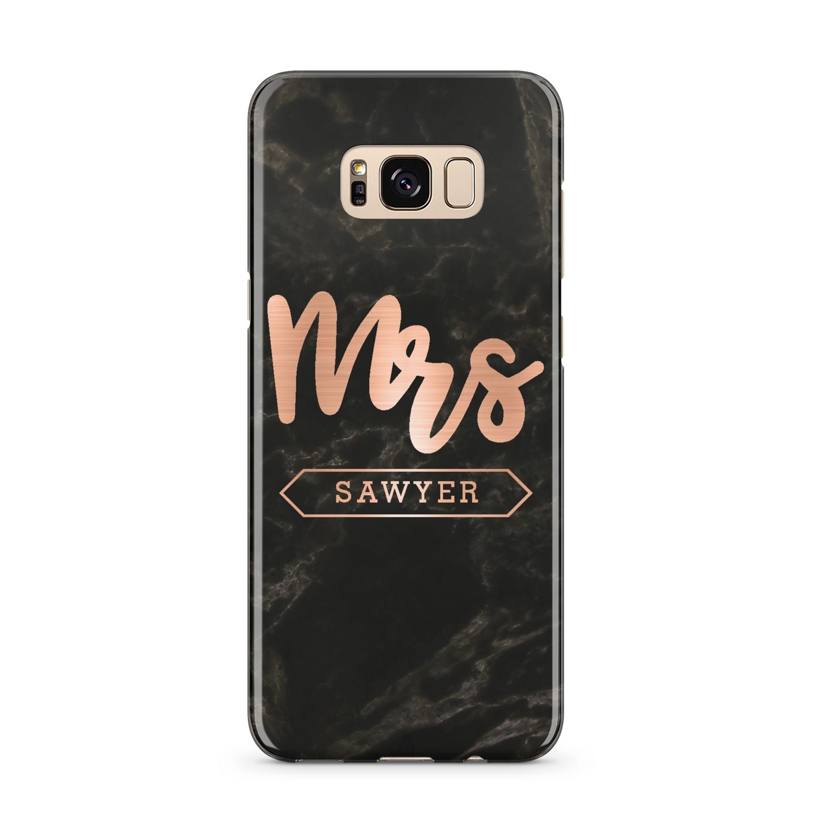 Personalised Rose Gold Mrs Surname Marble Samsung Galaxy S8 Plus Case