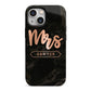 Personalised Rose Gold Mrs Surname Marble iPhone 13 Mini Full Wrap 3D Tough Case