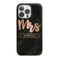 Personalised Rose Gold Mrs Surname Marble iPhone 13 Pro Full Wrap 3D Snap Case